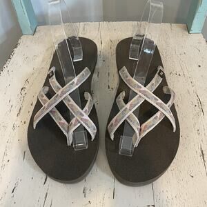 Teva Women's Olowahu Mush Strappy Flip Flop Sz 10 F27221B Brown Beige Beach Hike